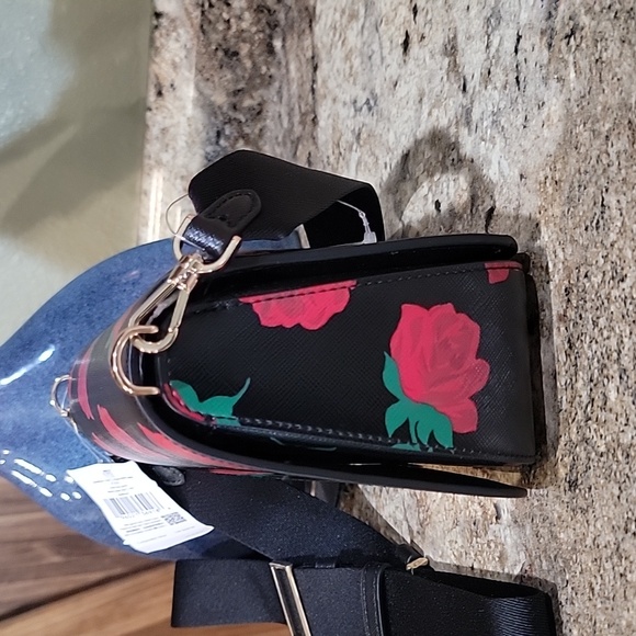 Kate Spade NWT Madison Rose Toss Printed Saddle Bag Crossbody - Picture 4 of 9